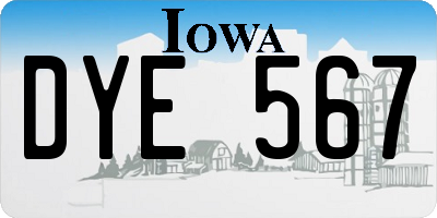 IA license plate DYE567