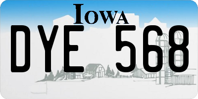 IA license plate DYE568