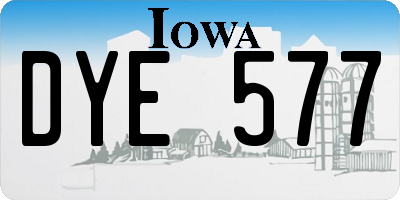 IA license plate DYE577