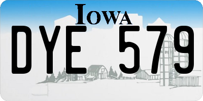 IA license plate DYE579