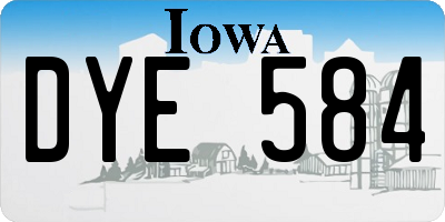 IA license plate DYE584