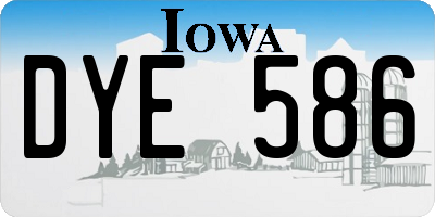 IA license plate DYE586
