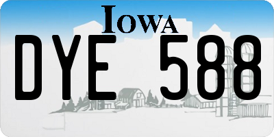 IA license plate DYE588