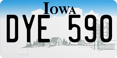 IA license plate DYE590