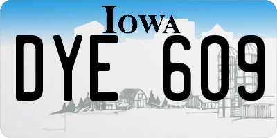 IA license plate DYE609