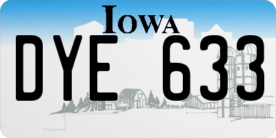 IA license plate DYE633