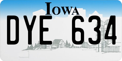 IA license plate DYE634