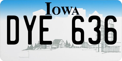 IA license plate DYE636