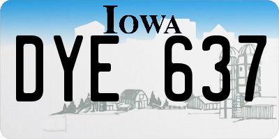 IA license plate DYE637