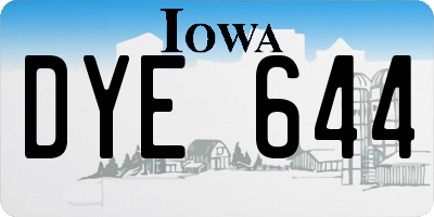 IA license plate DYE644
