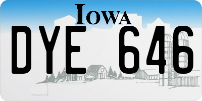 IA license plate DYE646
