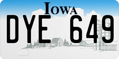 IA license plate DYE649
