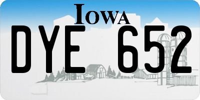 IA license plate DYE652