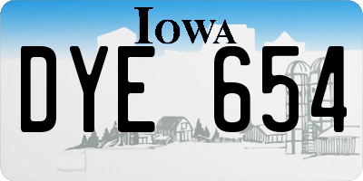 IA license plate DYE654