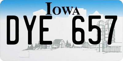 IA license plate DYE657
