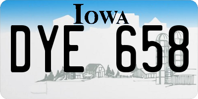 IA license plate DYE658
