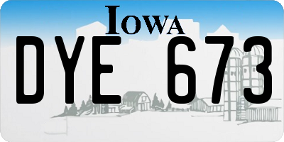 IA license plate DYE673