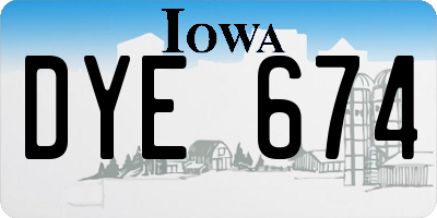 IA license plate DYE674
