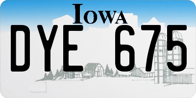 IA license plate DYE675
