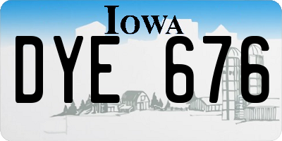 IA license plate DYE676