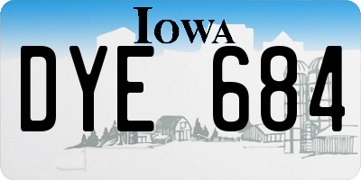 IA license plate DYE684