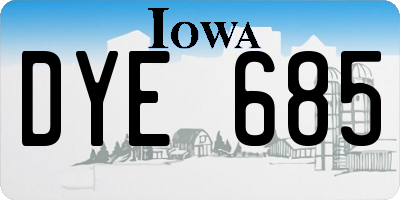 IA license plate DYE685