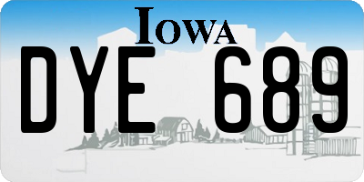 IA license plate DYE689