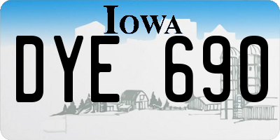 IA license plate DYE690