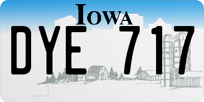 IA license plate DYE717