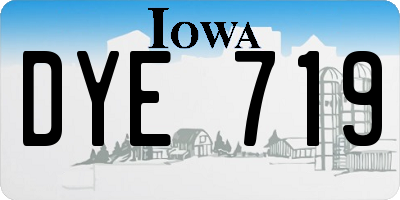 IA license plate DYE719