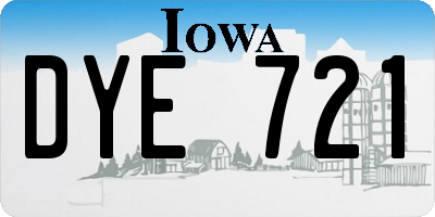 IA license plate DYE721