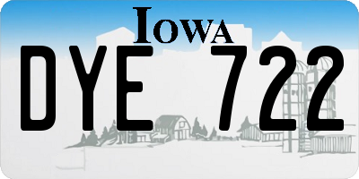 IA license plate DYE722