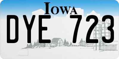 IA license plate DYE723
