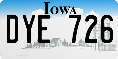 IA license plate DYE726