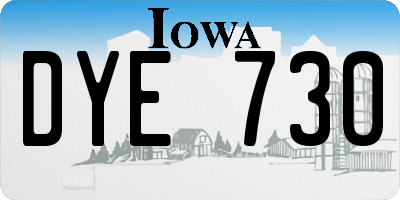 IA license plate DYE730