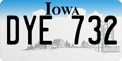 IA license plate DYE732