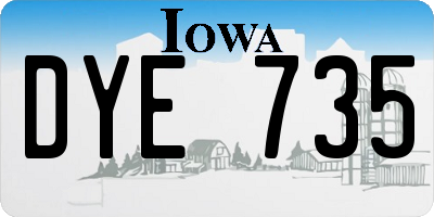 IA license plate DYE735