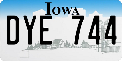 IA license plate DYE744
