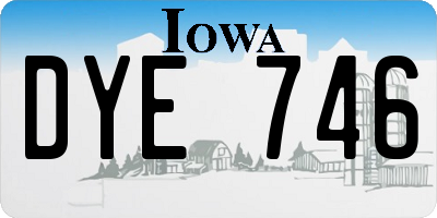 IA license plate DYE746