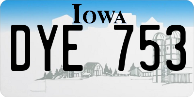 IA license plate DYE753