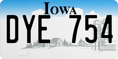 IA license plate DYE754