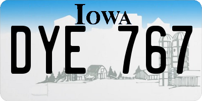IA license plate DYE767