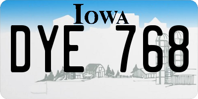 IA license plate DYE768