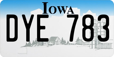 IA license plate DYE783