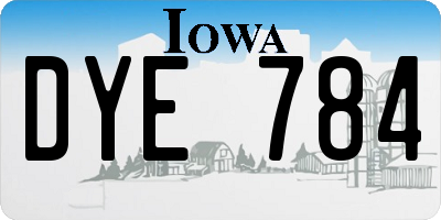IA license plate DYE784