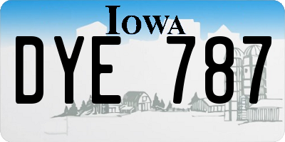 IA license plate DYE787
