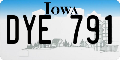 IA license plate DYE791