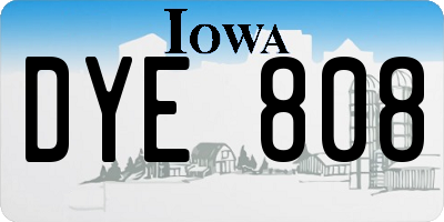 IA license plate DYE808