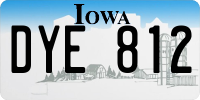 IA license plate DYE812