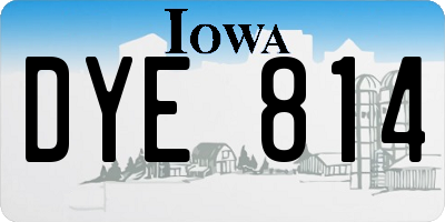IA license plate DYE814